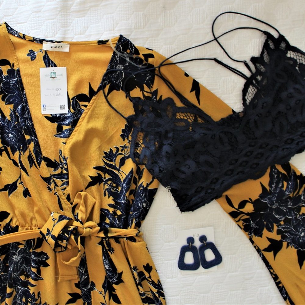 Yellow and Blue Romper - Perfect for Vacation!